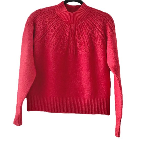 😊Joie Raspberry Color Pullover Sweater Mock Neck Very Soft Women's Sz XS NWT - Picture 1 of 9